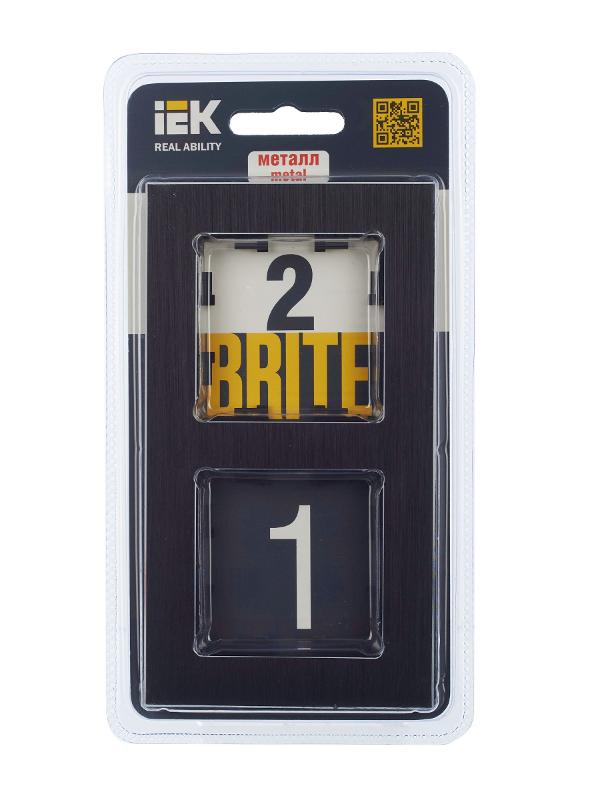 BRITE Рамка 2-ая РУ-2-1-БрЧ металл черный | BR-M22-M-K02 | IEK — миниатюра 8