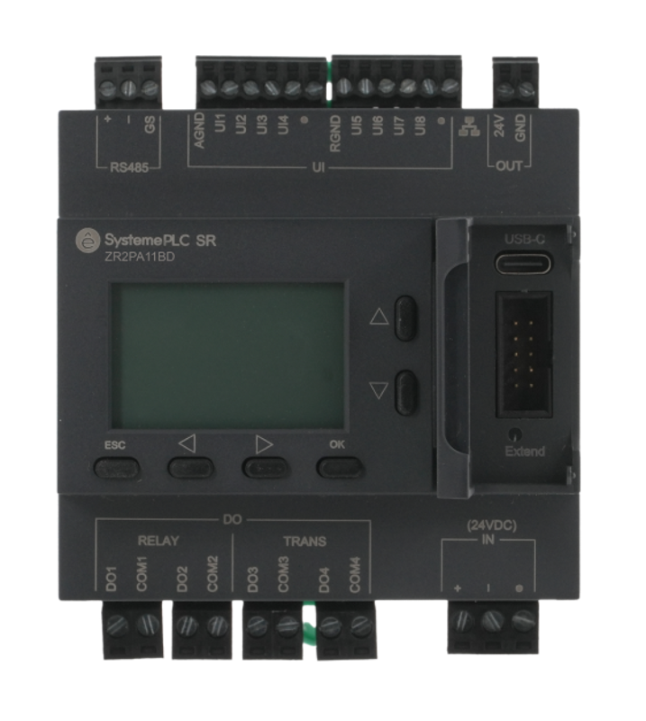 Интеллектуальное реле SR2, 24 VDC, дисплей, 8 UI (AI, DI), 4 DO (2 реле, 2 транз.), 1xRS485, 1xRJ45 | ZR2PA11BD | SE — миниатюра 3