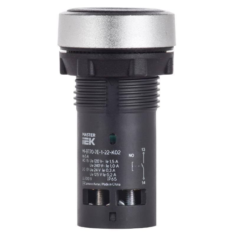 Кнопка IP65 моноблок 1NO чёрная MASTER — миниатюра 2