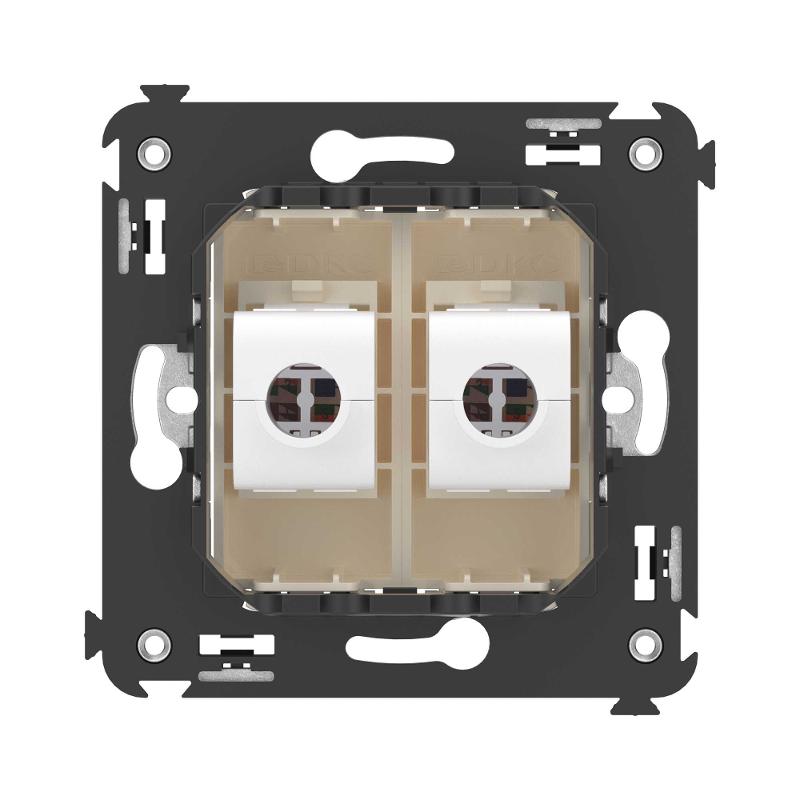 Компьютерная розетка RJ-45 без шторки в стену, кат.5е двойная, "Avanti", "Ванильная дымка" | 4405664 | DKC — миниатюра 4