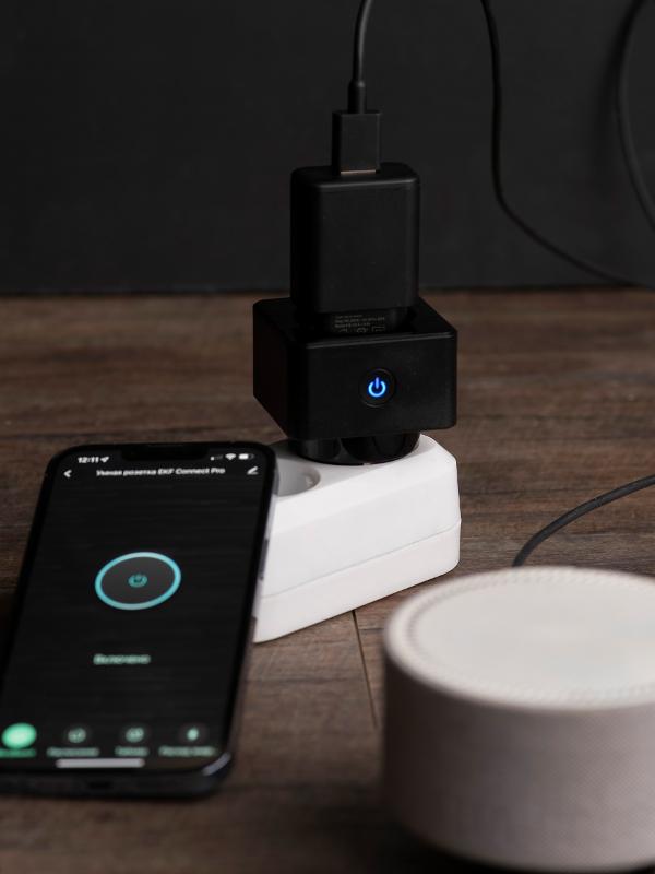 Розетка умная Wi-Fi PRO черн. HomeConnect | RCS-2-WF | EKF — миниатюра 7
