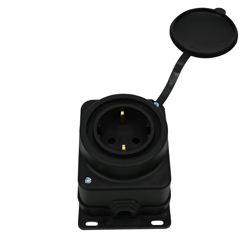 Колодка 1 гнездо 2К+З открытой установки каучуковая 16А/250В IP44 Чёрная MultiSet | MST4003BK | SE — миниатюра 6