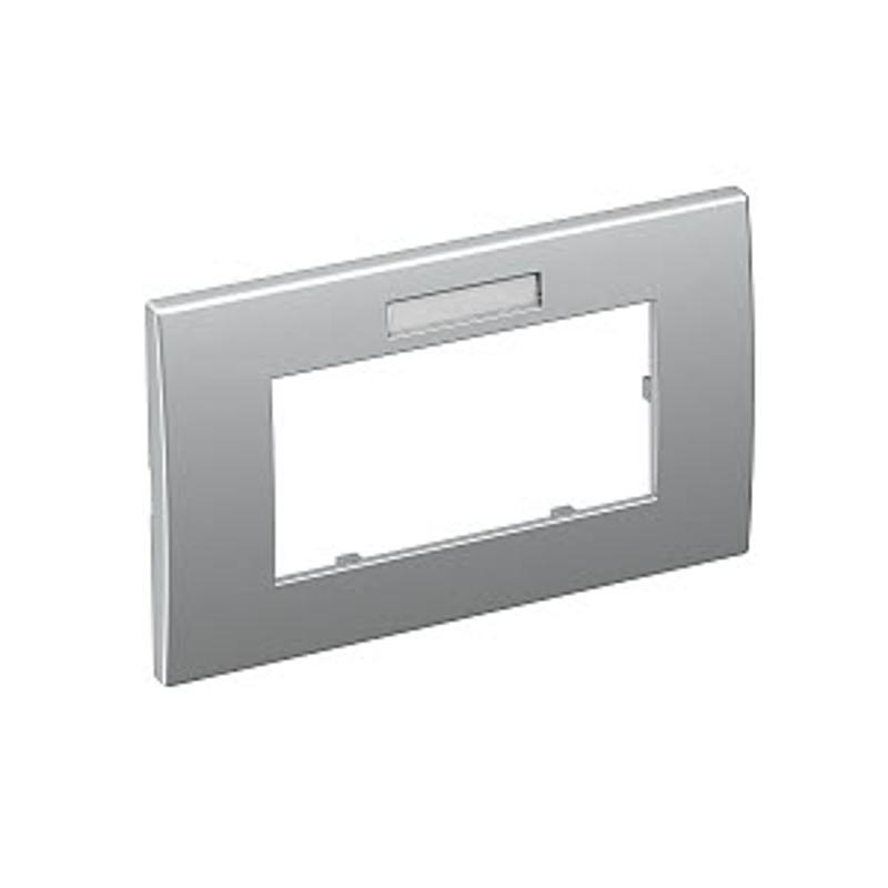 Рамка двойная Modul45 (с полем д/маркировки.,горизонт.,84x140 мм,серебристый) (AR45-BF2 AL) | 6119356 | OBO Bettermann — миниатюра 2