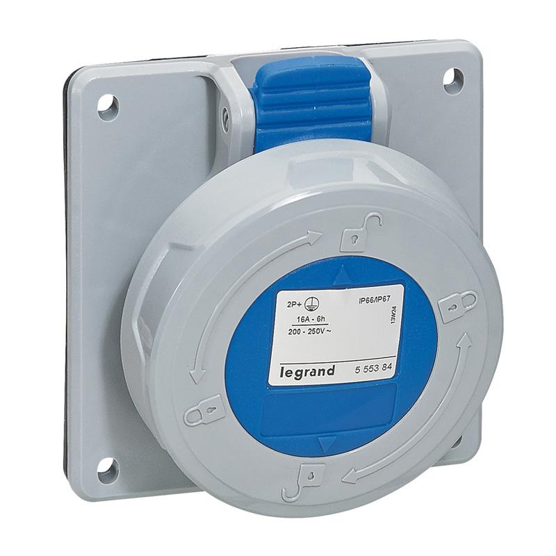 Встраиваемая розетка - P17 Tempra Pro - IP 66/67 - 200/250 В~ - 32 A - 3К+З | 555485 | Legrand — Legrand