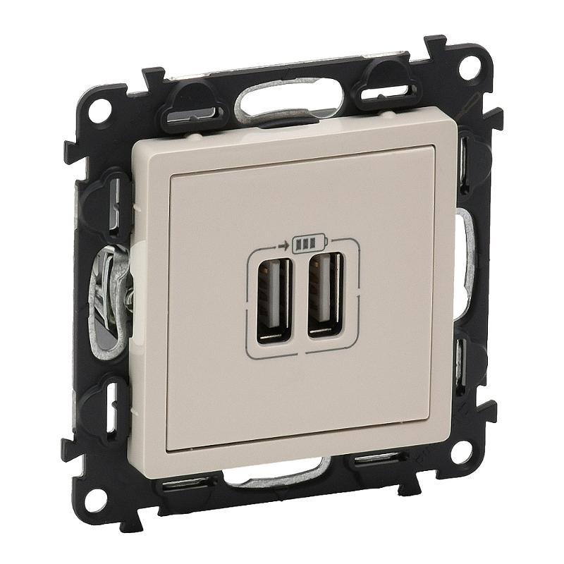 Valena LIFE DIY Сл.кость Розетка 2-ая USB 240В/5В 1500мА | 753512 | Legrand — Legrand
