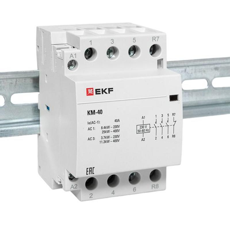 Контактор модульный КМ 40А 3NО+NC (3 мод.) EKF PROxima | km-3-40-31 | EKF — миниатюра 2