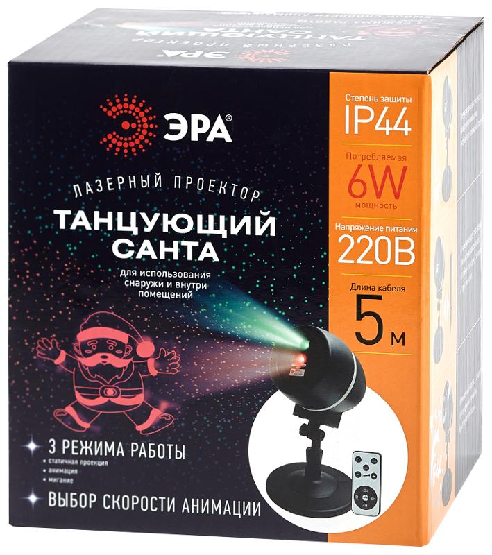 Проектор Laser Танцующий Санта,  ENIOP-06  , IP44, 220В (12/180) | Б0047977 | ЭРА — миниатюра 2