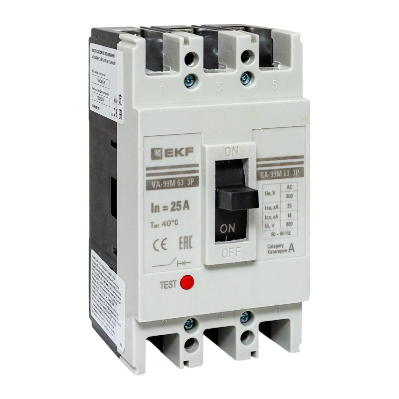 Выключатель автоматический ВА-99М 63/25А 3P 25кА PROxima | mccb99-63-25m | EKF — EKF