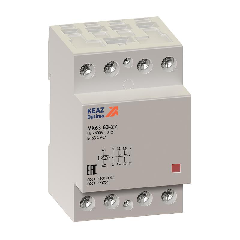 Контактор модульный OptiDin МК63-4004-230AC | 114135 | КЭАЗ — миниатюра 2
