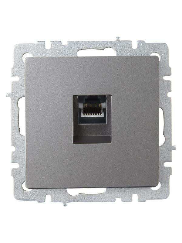BRITE Розетка компьютерная RJ45 кат.6 РК11-БрС сталь | BR-K10-2-K46 | IEK — миниатюра 2