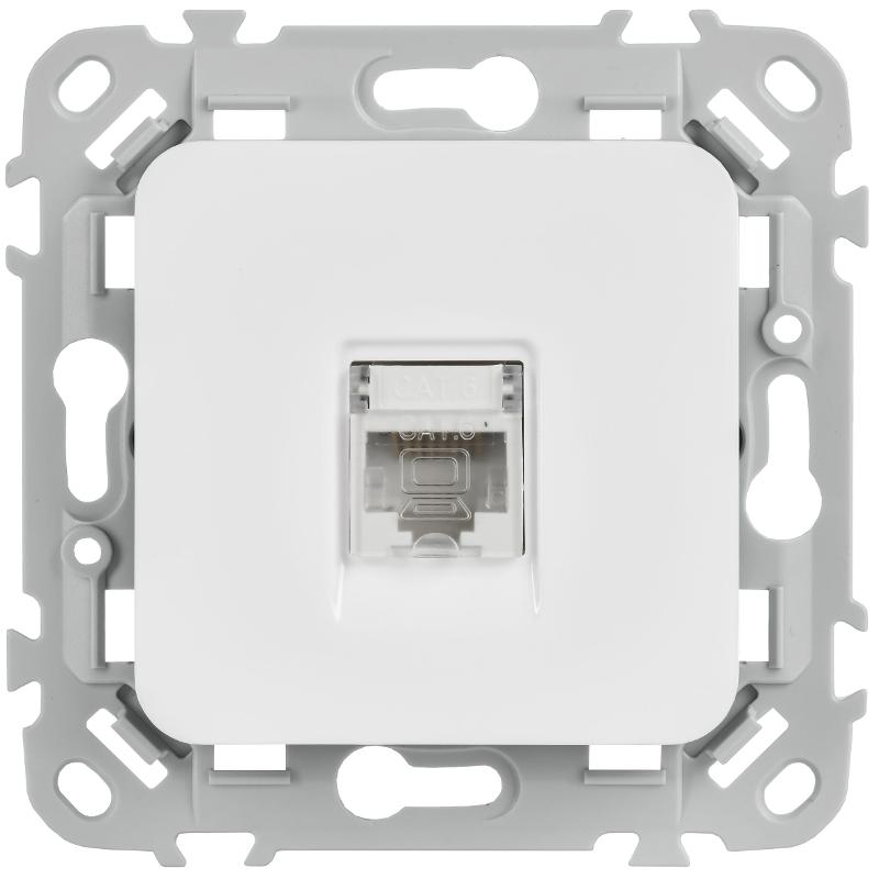 FLITE Розетка компьютерная RJ45 кат.6 UTP РК6-1-0-ФлБ белый | FI-K12-2-K01 | IEK — миниатюра 2