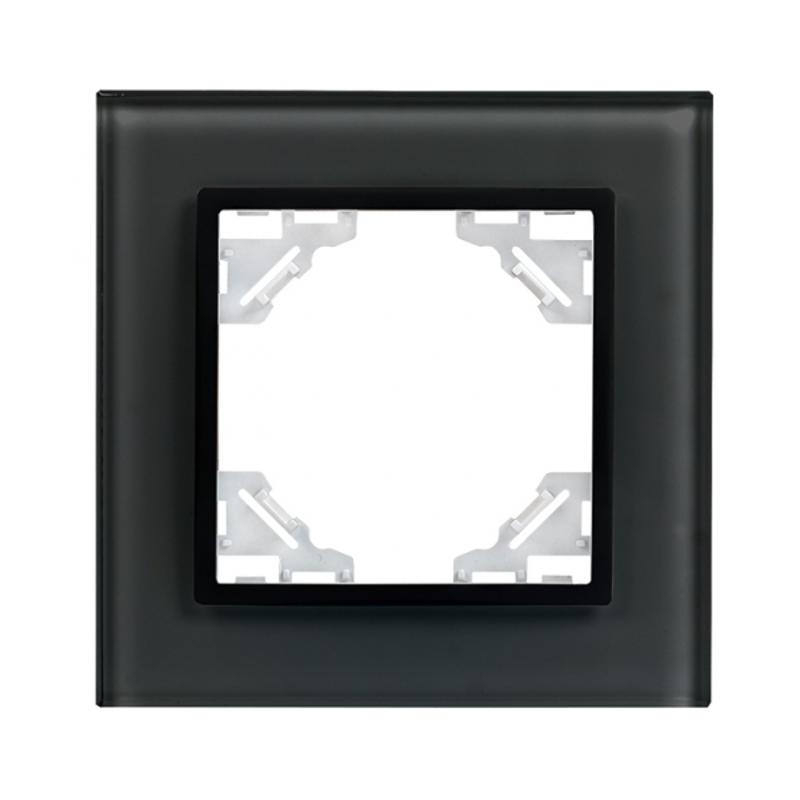 Минск Рамка 1-местная стеклянная черная Basic | ERM-G-401-70 | EKF — EKF