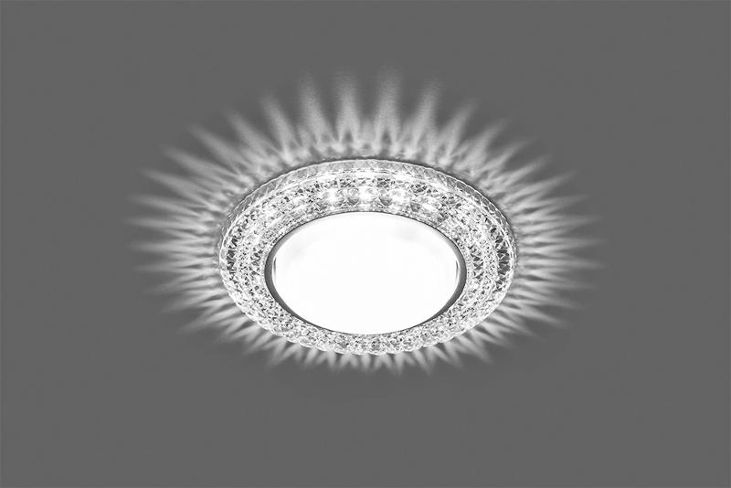 Светильник потолочный встраиваемый под лампу GX53 CD4020 20LED*2835 SMD 4000K, 15W GX53, без лампы, прозрачный, хром | 29473 | FERON — миниатюра 4