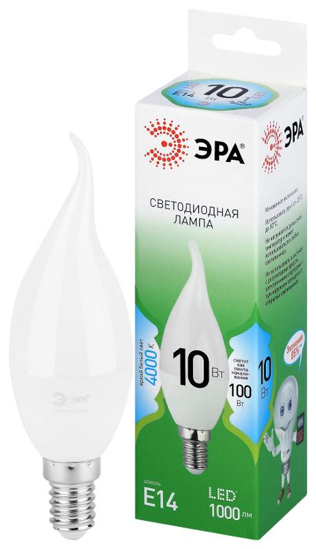 Лампа светодиодная  GREEN LINE LED BXS-10W-840-E14 GL E14 10 Вт свеча на ветру яркий белый свет | Б0067099 | ЭРА — ЭРА (Энергия света)