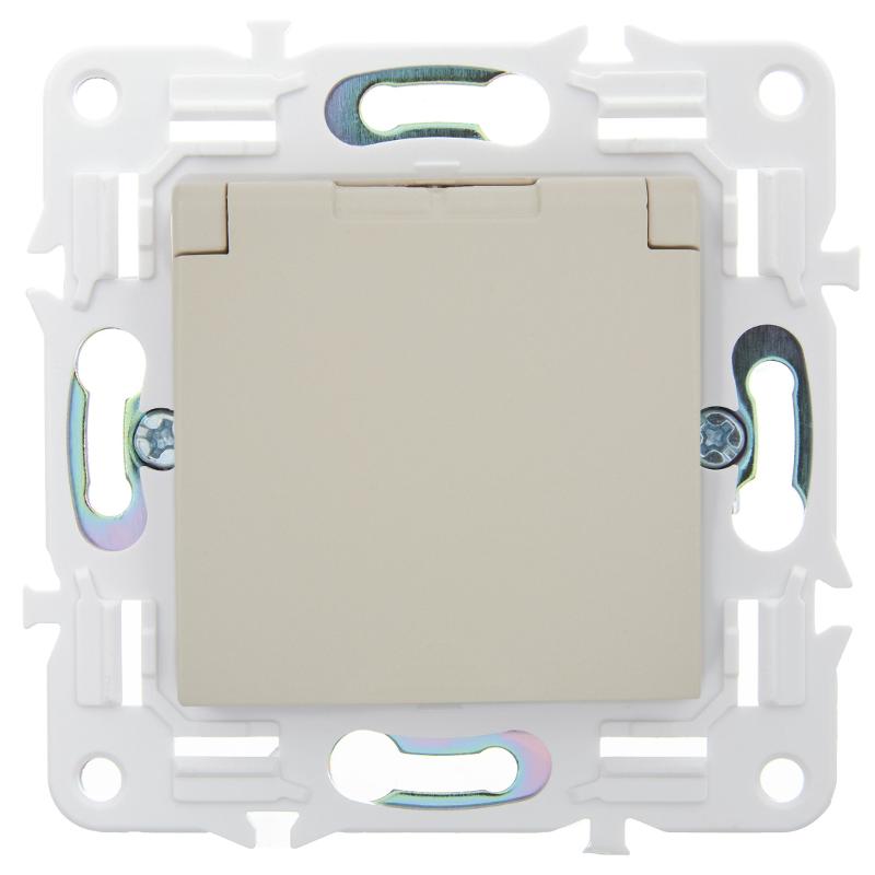 SKANDY Розетка з/к/ш кр. 16А IP44 SK-R11B бежевый | SK-R16-16-44-K10 | IEK — миниатюра 2