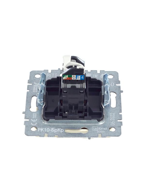 BRITE Розетка компьютерная RJ45 кат.5E РК10-БрКр бежевый  | BR-K10-1-K10 | IEK — миниатюра 6