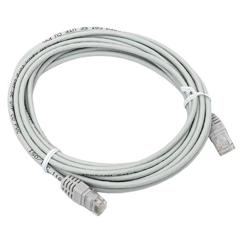 Патч-корд TERACOM Cat.5E (1Гбит/с) неэкранированный UTP оболочка PVC серый (5м) | TRC-5EUTP-PVC-5M-GY | EKF — EKF