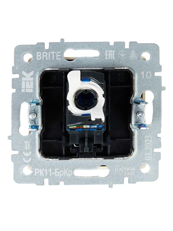 BRITE Розетка RJ45 компьютерная кат.6 РК11-БрКр бежевый | BR-K10-2-K10 | IEK — миниатюра 4