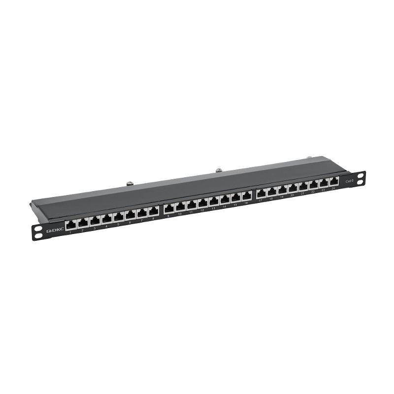 Патч-панель 19", 0.5 U,CAT6, 24 порта RJ45, экранированная | RN6PPF2405 | DKC — DKC (ДКС)