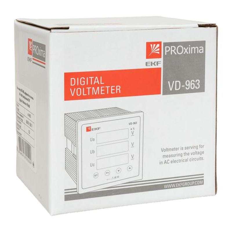 Вольтметр VM-D963 цифровой на панель 96х96 трехфазный EKF PROxima | vd-963 | EKF — миниатюра 10