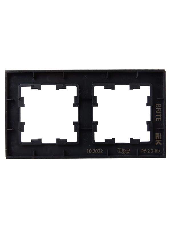 BRITE Рамка 2-ая РУ-2-2-Бр стекло черный матовый | BR-M22-G-31-K02 | IEK — миниатюра 3