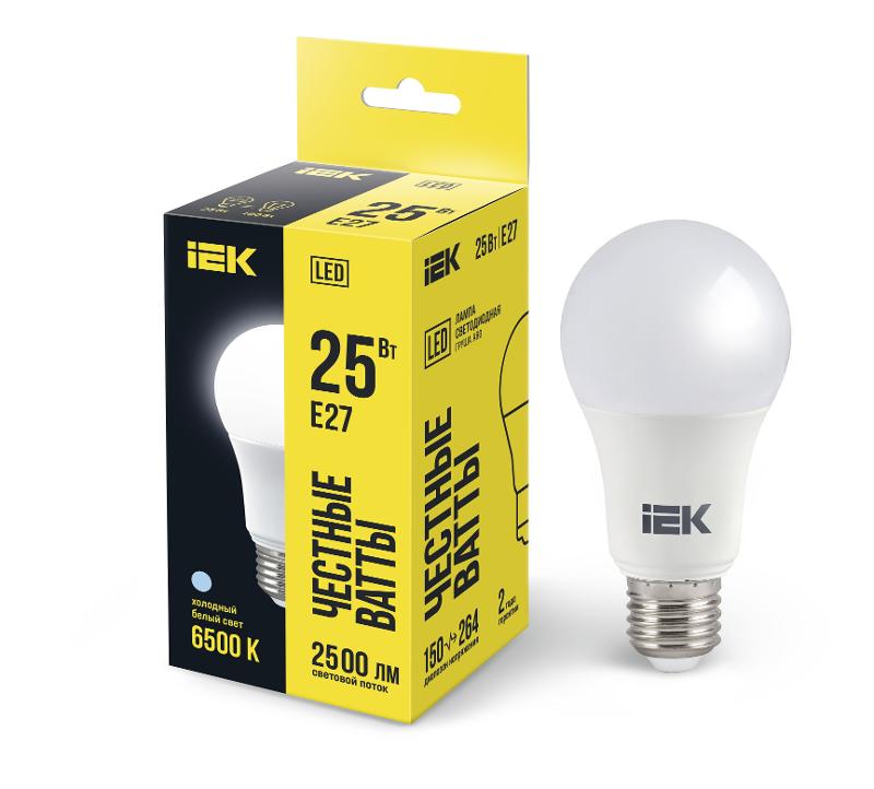 Лампа светодиодная LED A80 груша 25Вт 230В 6500К E27 | LLE-A80-25-230-65-E27 | IEK — IEK (ИЭК)