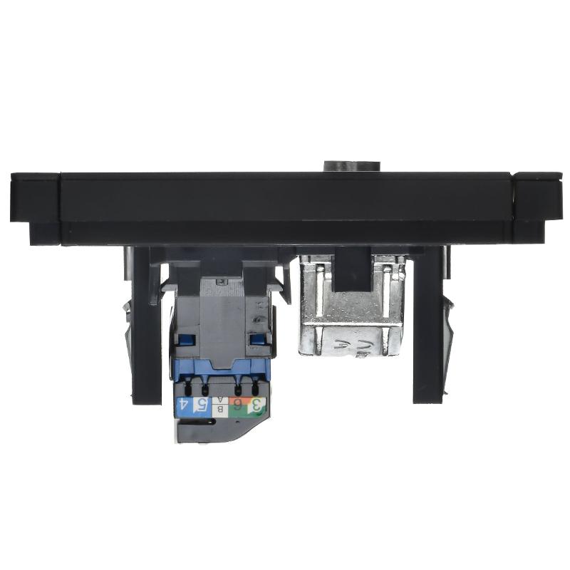 FORTE&PIANO Розетка двойная TV+RJ45 кат.6 FP137M черный  | FP-AK20-2-M-K02 | IEK — миниатюра 5