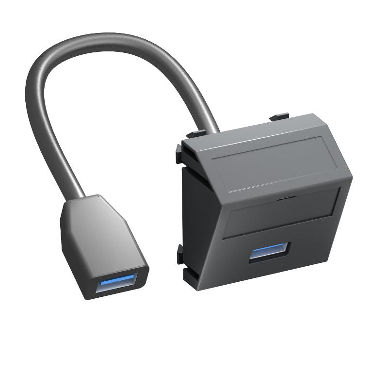 Мультимедийная рамка USB 3.0 A-A Modul45 (черный) (MTS-U3A F SWGR1) | 6104937 | OBO Bettermann — OBO Bettermann