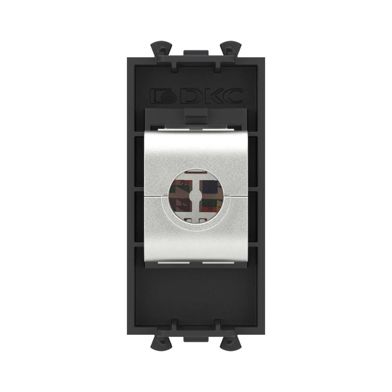 Компьютерная розетка RJ-45 без шторки модульная, кат.5е экранированная, "Avanti", "Черный матовый", 1 модуль | 4412761 | DKC — миниатюра 4