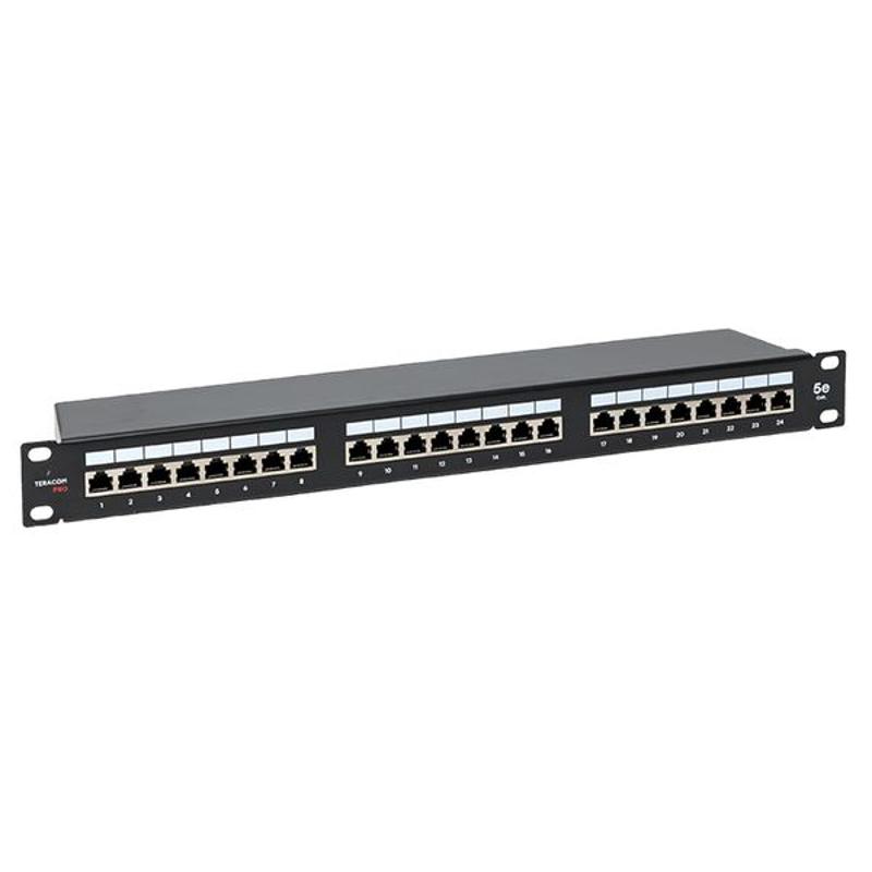 Патч-панель TERACOM PRO 19'' Cat.5E 1U полный экран STP 24 порта RJ-45 Dual IDC с органайз.| TRP-PPNL-5ESTP-1U24 | EKF — EKF