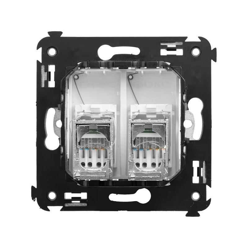 Розетка RJ-45 в стену, 5e двойная экранированная, "Avanti", "Белое облако" (замена на 4400764) | 4400364 | DKC — миниатюра 7