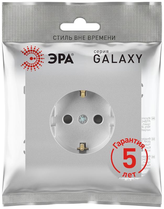 Розетка Galaxy 15-2101-03 c заземлением 2P+E Schuko 16А-250В IP20 алюминий | Б0070624 | ЭРА — миниатюра 2