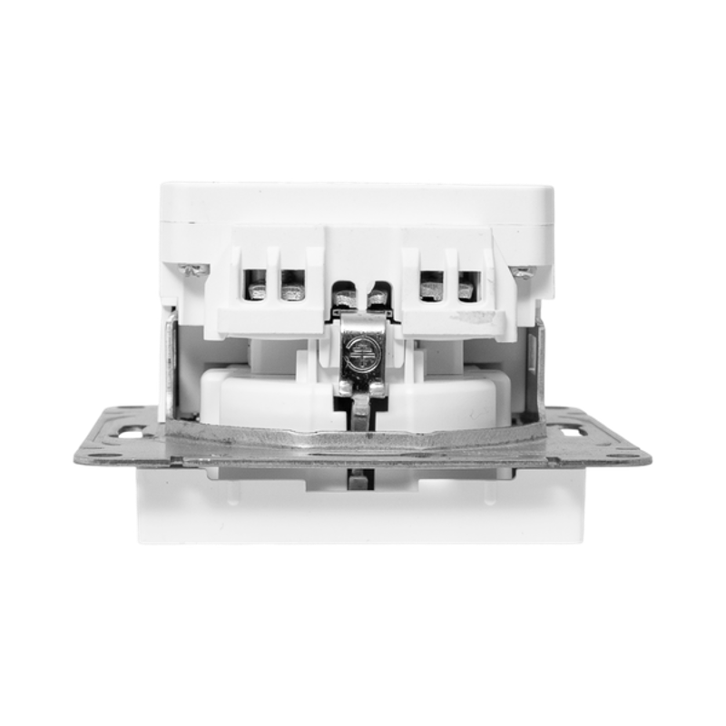 Механизм розетки с USB-A+С - 2шт, 16А, с заземлением, со шторками, белый Эпика | UP1-SOW-111-USBA+USBC | EKF — миниатюра 18