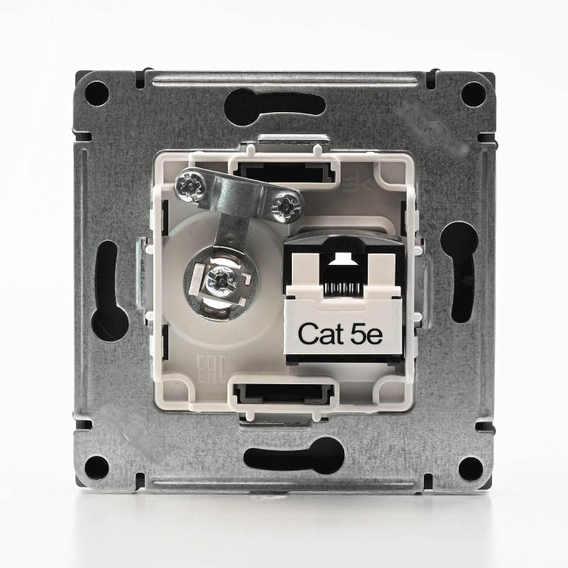 ArtGallery Сталь Розетка двойная TV + компьютерная RJ45, кат. 5Е | GAL000989 | SE — миниатюра 5