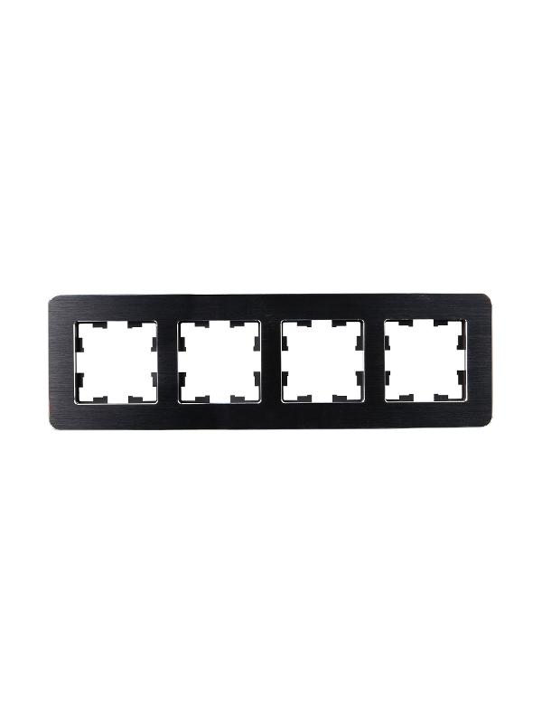 BRITE Рамка 4-ая РУ-4-1-Бр металл черный RE AL | BR-M42-M-21-K02 | IEK — миниатюра 2