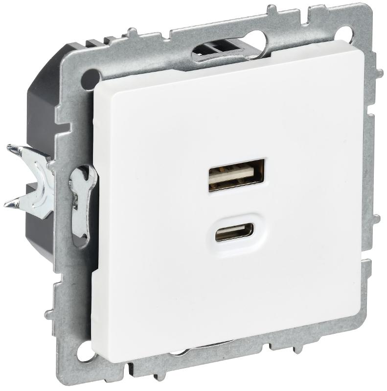BRITE Роз. USB A+C 45Вт высокоск. зар. РЮ11-2-БрАБ а/б | BR-U22-045-K91 | IEK — IEK (ИЭК)