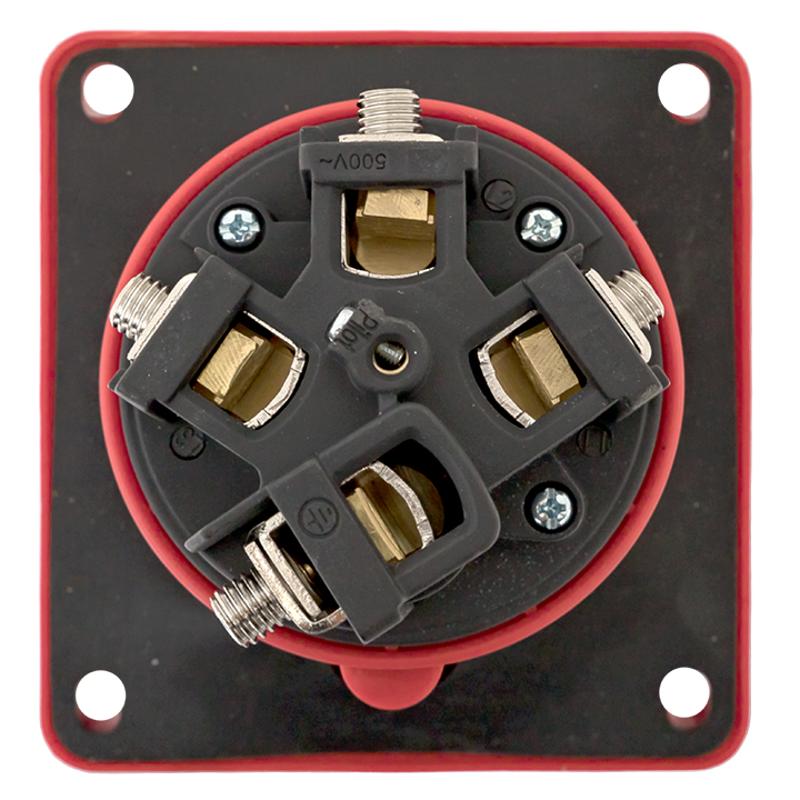 Розетка стационарная внутренняя угловая 4442 3Р+РЕ 125А 380В IP67 EKF PROxima | ps-4442-125-380 | EKF — миниатюра 4