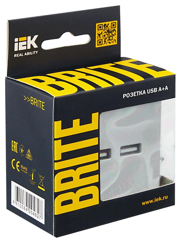 BRITE Розетка USB A+A 3,1А РЮ10-1-БрА алюминий | BR-U21-D31-K47 | IEK — миниатюра 7