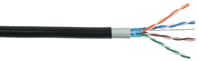 Каб. в. п. F/UTP кат. 5E 4х2х24AWG solid LSZH/LDPE чер. | LC3-C5E04-389 | ITK — миниатюра 2