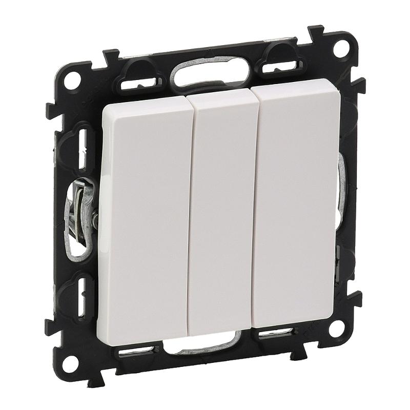 Valena LIFE DIY Белый Выключатель 3-клавишный 10А 250В | 752403 | Legrand — Legrand