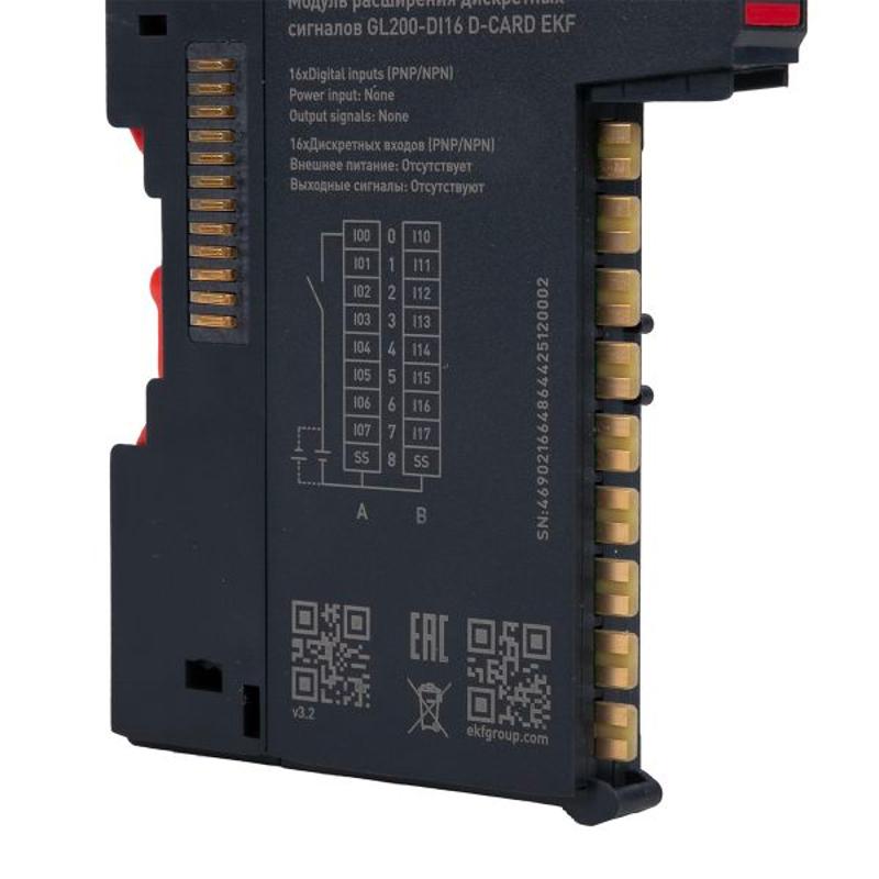 Модуль расширения дискретных сигналов GL200-DI16 D-CARD |GL200-DI16-DCD | EKF — миниатюра 8