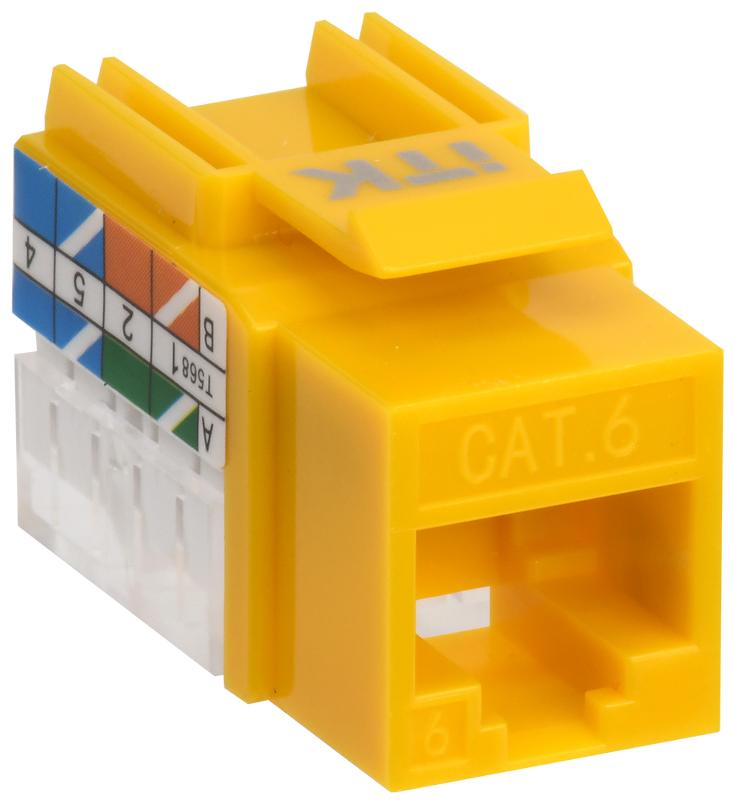 Модуль Keystone Jack кат.6 UTP 110 IDC 90град жёлтый | CS1-1C06U-11-05 | ITK — ITK