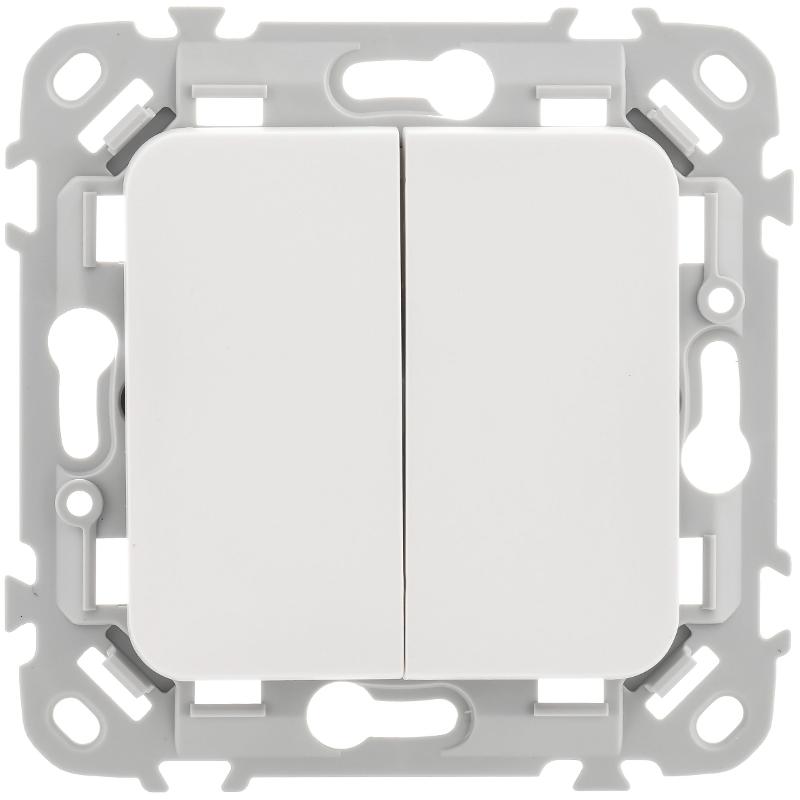 FLITE Выключатель 2-клавишный 10А ВС12-1-0-ФлБ белый | FI-V20-0-10-1-K01 | IEK — миниатюра 2