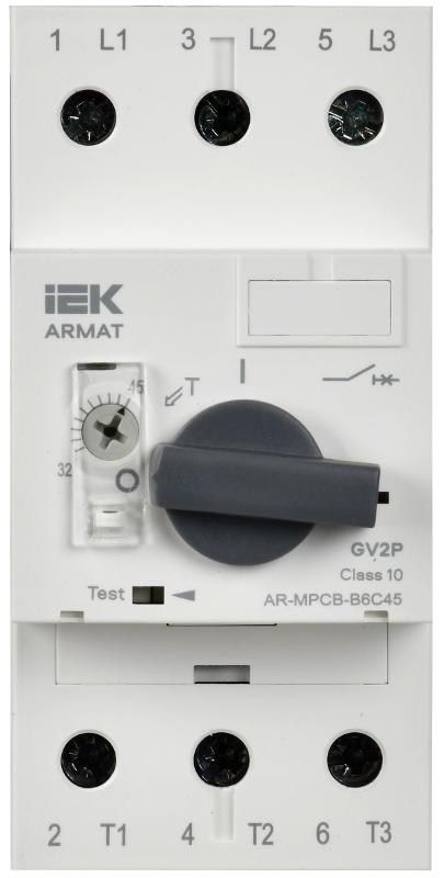 ARMAT Автоматический выключатель защиты двигателя B6 GV2P 32-45А | AR-MPCB-B6C45 | IEK — миниатюра 2