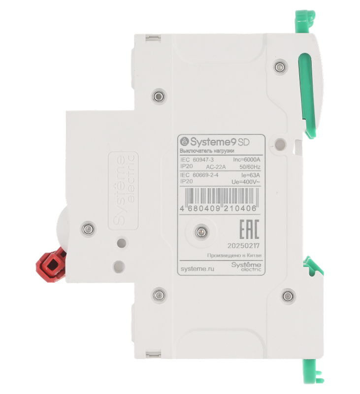 Systeme9 Выключатель нагрузки (ВН) 4P 63A 400В | S9S40463 | SE — миниатюра 5