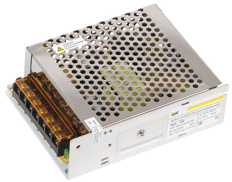 Драйвер для светодиодных лент LED ИПСН-PRO 100Вт 12В IP20 блок-клеммы | LSP1-100-12-20-33-PRO | IEK — IEK (ИЭК)