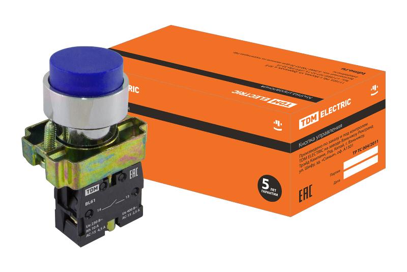 Кнопка BL61 без подсветки синий 1з  | SQ0704-0051 | TDM — TDM ELECTRIC