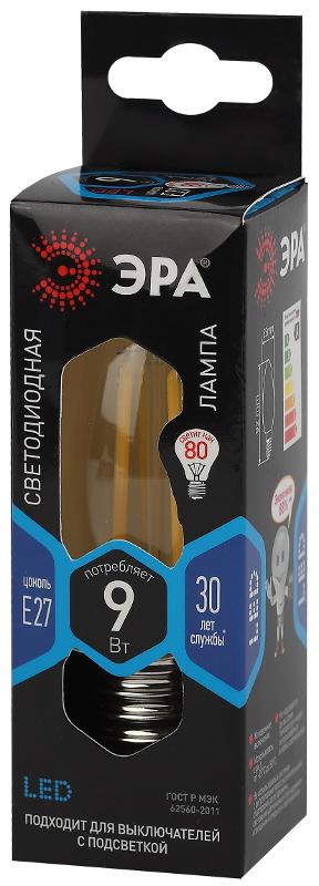 Лампа светодиодная F-LED B35-9w-840-E27 (филамент, свеча, 9Вт, нейтр, E27) | Б0046997 | ЭРА — миниатюра 4