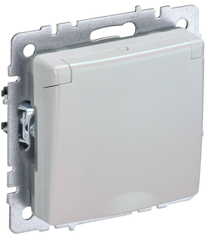 BRITE Розетка с заземлением со шторками с кр. 16А IP44 РСбш10-3-44-БрЖ жемчуг | BR-R16-16-44-K36 | IEK — IEK (ИЭК)