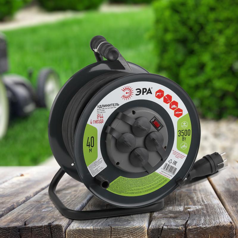 Удлинитель силовой ЭРА RMx-4es-3x2.5-40m-IP44(KG) на м. катушке c/з 4 гн 40м КГ 3х2.5 | Б0043059 | ЭРА — миниатюра 3